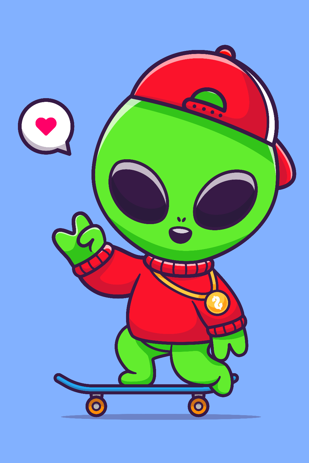 Alien playing skateboardⓂ️A pieces